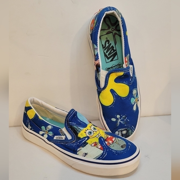 Vans Classic Slip On Spongebob Sneakers Aloha Womens Size 6 - Picture 1 of 9